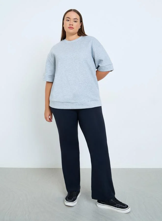 ستايلي تيشيرت بأكمام قصيرة مقاس كبير